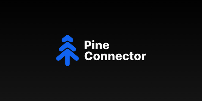 The post's featured image displays the PineConnector platform logo.